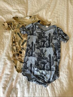 kate quinn Bamboo Collection Baby Onesies - Blue & Cream